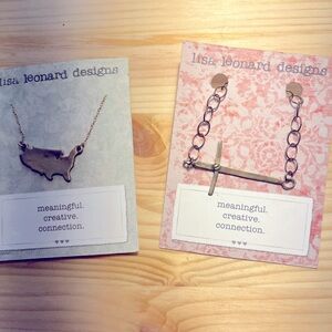 Lisa Leonard designs 2 pieces (one cross bracelet one USA necklace) 925